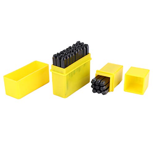 36 stücke kohlenstoffstahl punch set, 4mm anzahl brief alphabet punch metall stempel tool kit mit fall metall stempel tool kit enthalten 9 zahlen 26 buchstaben und &Druckknöpfe von Sheens