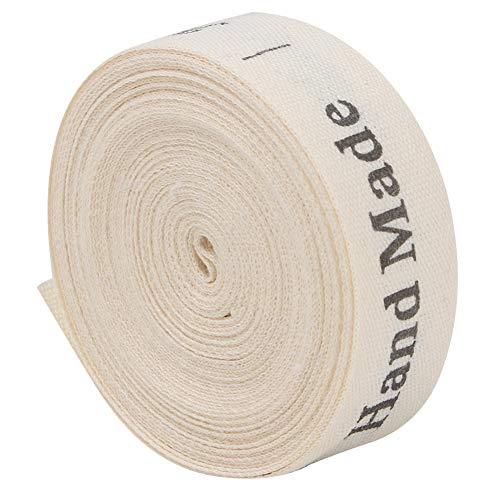 5 Yards Cotton Ribbon, 1,5 cm Breite Geschenk vorhanden Paket Supply Kleidung Label natürliche Baumwolle handgemachte Schriftarten Ribbon für Handwerk Geschenkpapier (volle englische Buchstaben) von Sheens