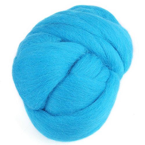 8 Farben Natürliche Wolle Roving Nadelfilz Wollfaser Spin zum Nadelfilzen Handspinnen Entdecken Sie DIY Weben Handwerk[Blau]Spinnen von Sheens
