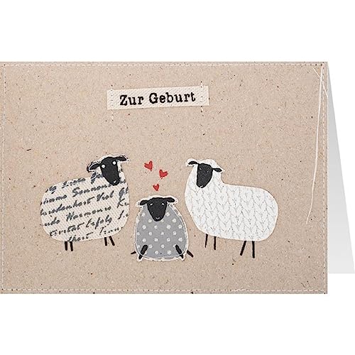 Sheepworld, Gruss & Co - 91143 - Klappkarte, Canvas, Nr. 50, Zur Geburt ..., mit Applikation, Umschlag, braun Sheepworld, Gruss & Co - 91143 - Klappkarte, Canvas, Nr. 50, Zur Geburt ..., mit Applikation, Umschlag, braun von Sheepworld AG