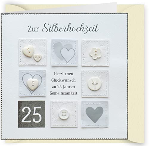 Knopfkarte 23 - Zur Silberhochzeit - Hochzeitskarte von Sheepworld