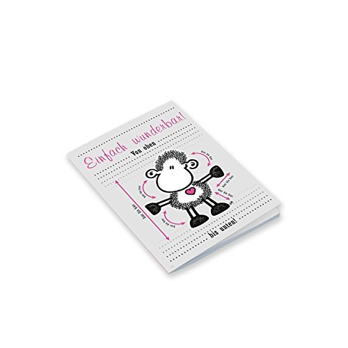 Sheepworld - 44786 - Notizheft, Nr. 14, Schaf, Einfach wunderbar! Von oben bis unten! A6, Blanko, 24 Blatt, geheftet von Sheepworld
