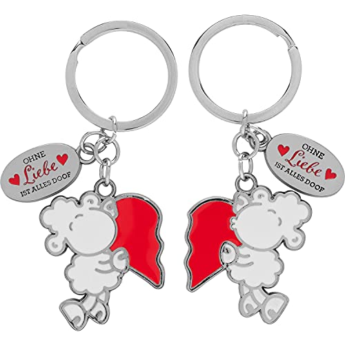 Sheepworld Schlüsselanhänger für zwei "Liebe" | Anhängerset, angebracht auf Geschenkkarte, Länge 8,5 cm | Geschenk für Paare, Valentinstag | 47329 von Sheepworld