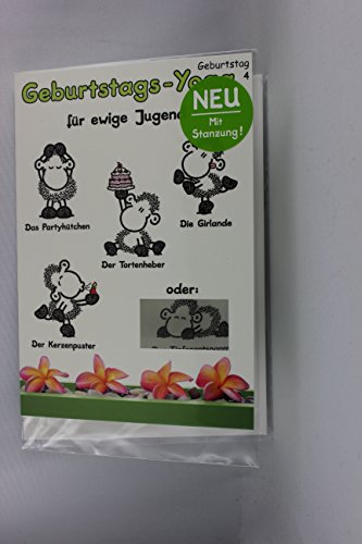 Sheepworld - 55443 - Stanzkarte, Klappkarte Nr. 4, Geburtstags-Yoga, mit Umschlag von Sheepworld