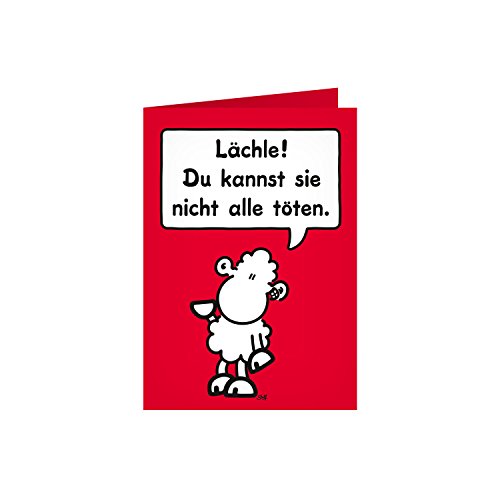 Sheepworld XXL Grußkarte Lächle | XL Klappkarte mit Spruch, 60 cm x 42 cm | Geschenk lustig, Humor | 58032 von Sheepworld