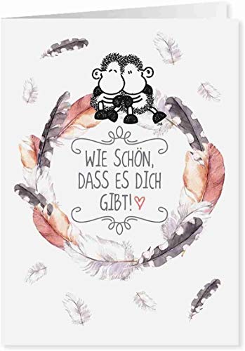 Sheepworld - 73527 - Midi Klappkarte, Nr. 17, Es ist so schön, dass es Dich gibt, 14,5 x 10,5cm, mit Umschlag von Sheepworld