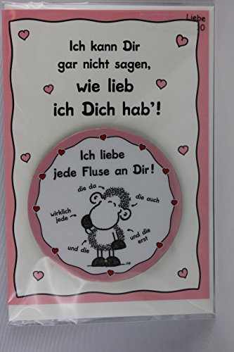 Sheepworld - 81012 - Klappkarte mit Untersetzer Nr. 10, Liebe, mit Umschlag, Untersetzer Kork von Sheepworld