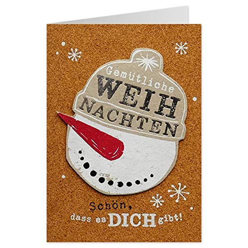 Sheepworld - 90455 - Klappkarte, mit Umschlag, Weihnachten, Nr. 12, Kork, Gemütliche Weihnachten Schön, dass es Dich gibt! von Sheepworld