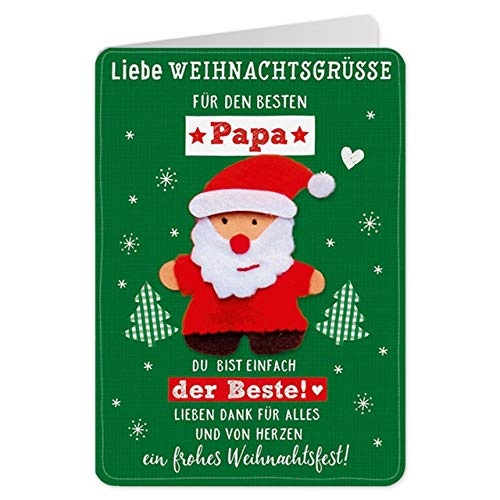Sheepworld - 90473 - Klappkarte, mit Umschlag, Weihnachten, Nr. 30, Weihnachtsgrüsse für den besten Papa von Sheepworld