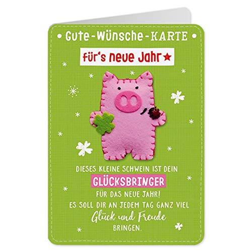 Sheepworld - 90484 - Klappkarte, mit Umschlag, Gute Wünsche Karte, Nr. 41, Für´s neue Jahr von Sheepworld