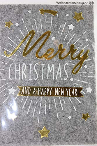 Sheepworld - 90700 - Klappkarte, mit Umschlag, Weihnachten, Nr. 18, Filz, Merry Christmas and a happy new year! von Sheepworld