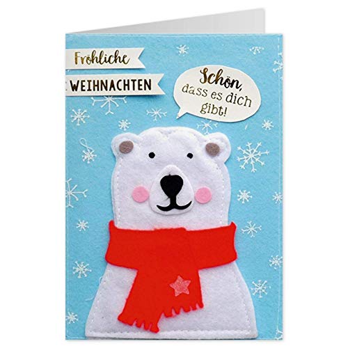 Sheepworld - 90706 - Klappkarte, mit Umschlag, Weihnachten, Nr. 24, Filz, Fröhliche Weihnachten Schön, dass es Dich gibt! Sheepworld - 90706 - Klappkarte, mit Umschlag, Weihnachten, Nr. 24, Filz, Fröhliche Weihnachten Schön, dass es Dich gibt! von Sheepworld