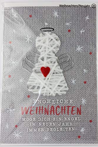 Sheepworld - 90717 - Klappkarte, mit Umschlag, Weihnachten, Nr. 35, Fröhliche Weihnachten Möge Dich ein Engel im neuen Jahr immer begleiten! von Sheepworld