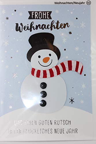 Sheepworld - 90724 - Klappkarte, mit Umschlag, Weihnachten, Nr. 42, Knopfkarte, Frohe Weihnachten und einen guten Rutsch in ein glückliches neues Jahr von Sheepworld