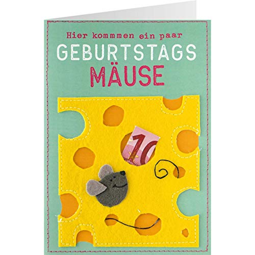 Sheepworld - 90834 - Klappkarte, mit Umschlag, Nr. 19, Filz, Geburtstag, Geldgeschenk, Hier kommen ein paar Geburtstags Mäuse Sheepworld - 90834 - Klappkarte, mit Umschlag, Nr. 19, Filz, Geburtstag, Geldgeschenk, Hier kommen ein paar Geburtstags Mäuse von Sheepworld