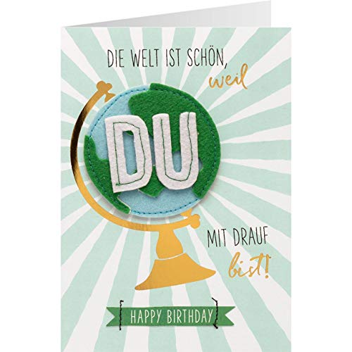 Sheepworld - 90836 - Filz Klappkarte, mit Umschlag, Nr. 24, Geburtstag, Die Welt ist schön, weil Du drauf bist! Sheepworld - 90836 - Filz Klappkarte, mit Umschlag, Nr. 24, Geburtstag, Die Welt ist schön, weil Du drauf bist! von Sheepworld
