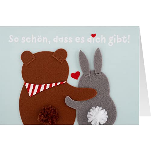 Sheepworld - 91022- Filz Klappkarte, mit Umschlag, Nr. 54, Liebe, Schön, dass es dich gibt! von Sheepworld