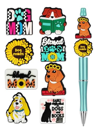 Silikon-Fokal-Perlen für Stifte, hochwertige, weiche, langlebige Perlen für individuelle Stiftherstellung, Bastelprojekte und Personalisierung, verschiedene Farben und Designs (Hundemutter) von Sheizschy