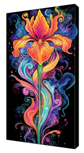 Diamond Painting Abstrakt Blume, Groß XXL Diamond Painting Zubehör, DIY Full Drill Diamanten Kinder Set, Bastelset Erwachsene und Anfänger, Mosaikherstellung, für Wohnzimmer Wand Deko 70x140cm J-552 von Shejyn
