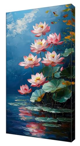 Diamond Painting Abstrakt Lotus, Groß XXL Diamond Painting Zubehör, DIY Full Drill Diamanten Kinder Set, Bastelset Erwachsene und Anfänger, Mosaikherstellung, für Wohnzimmer Wand Deko 70x140cm J-547 von Shejyn