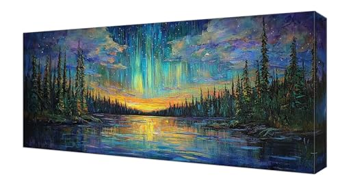 Diamond Painting Abstrakt Wald, Groß XXL Diamond Painting Zubehör, 5D DIY Full Drill Diamanten Kinder Set, Bastelset Erwachsene und Anfänger, Mosaikherstellung, für Wohnzimmer Wand Deko 55x110cm J-453 von Shejyn
