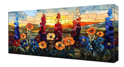 Diamond Painting Farbe Blume, Groß XXL Diamond Painting Zubehör, 5D DIY Full Drill Diamanten Kinder Set, Bastelset Erwachsene und Anfänger, Mosaikherstellung, für Wohnzimmer Wand Deko 20x40cm J-251 von Shejyn