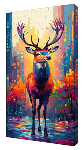 Diamond Painting Farbe Reh, Groß XXL Diamond Painting Zubehör, 5D DIY Full Drill Diamanten Kinder Set, Bastelset Erwachsene und Anfänger, Mosaikherstellung, für Wohnzimmer Wand Deko 70x140cm J-530 von Shejyn