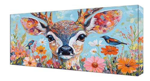 Diamond Painting Farbe Reh, Groß XXL Diamond Painting Zubehör, DIY Diamanten Kinder Set, Bastelset Erwachsene und Anfänger, Mosaikherstellung, für Wohnzimmer Schlafzimmer Wand Deko 20x40cm J-245 von Shejyn