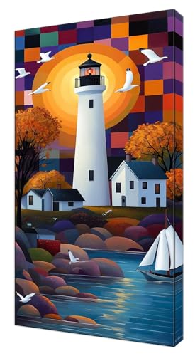 Diamond Painting Kinder, Abstrakt Leuchtturm Großes XXL 50x100cm Diamond Painting Erwachsene Zubehör, 5D DIY Strass Stickerei Kreuzstich Diamant Kunst Kits, Kreativ Set Erwachsene Home Dekor J-545 von Shejyn