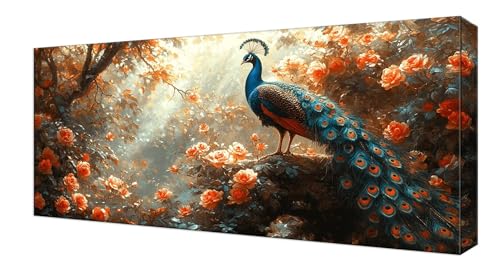Diamond Painting Kinder, Blume Pfau Großes XXL 80x160cm Diamond Painting Erwachsene Zubehör, 5D DIY Strass Stickerei Kreuzstich Diamant Kunst Kits,Kreativ Set für Erwachsene Home Wand Dekoration J-200 von Shejyn