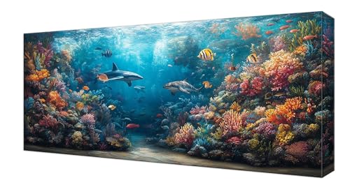 Diamond Painting Kinder, Koralle Fisch Großes XXL 80x160cm Diamond Painting Erwachsene Zubehör, 5D DIY Strass Stickerei Kreuzstich Diamant Kunst Kits, Kreativ Set Erwachsene Home Wand Dekoration J-192 von Shejyn