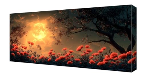 Diamond Painting Kinder, Mond Wald Großes XXL 25x50cm Diamond Painting Erwachsene Zubehör, 5D DIY Strass Stickerei Kreuzstich Diamant Kunst Kits, Kreativ Set für Erwachsene Home Wand Dekoration J-246 von Shejyn