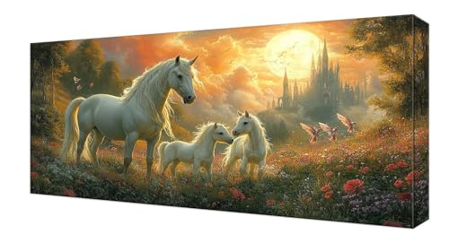 Diamond Painting Kinder, Sonnenuntergang Pferd Großes XXL 80x160cm Diamond Painting Erwachsene Zubehör, 5D DIY Strass Stickerei Kreuzstich Diamant Kunst Kits, Kreativ Set Erwachsene Home Dekor J-205 von Shejyn