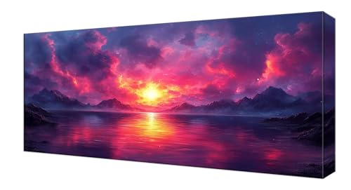 Diamond Painting Kinder, Sonnenuntergang See Großes XXL 80x160cm Diamond Painting Erwachsene Zubehör, 5D DIY Strass Stickerei Kreuzstich Diamant Kunst Kits, Kreativ Set Erwachsene Home Dekor J-197 von Shejyn