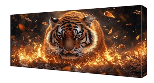 Diamond Painting Kinder, Tier Tiger Großes XXL 50x100cm Diamond Painting Erwachsene Zubehör, 5D DIY Strass Stickerei Kreuzstich Diamant Kunst Kits,Kreativ Set für Erwachsene Home Wand Dekoration J-252 von Shejyn