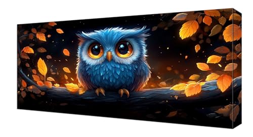 Diamond Painting Kinder, Wald Eule Großes XXL 60x120cm Diamond Painting Erwachsene Zubehör, 5D DIY Strass Stickerei Kreuzstich Diamant Kunst Kits, Kreativ Set für Erwachsene Home Wand Dekoration J-242 von Shejyn