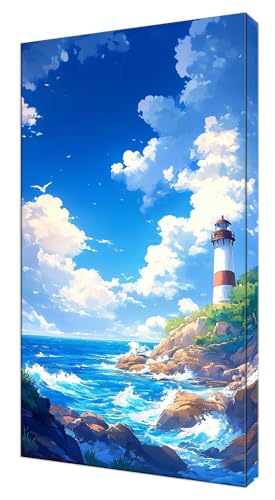 Diamond Painting Kinder, Weiße Wolke Leuchtturm Großes XXL 50x100cm Diamond Painting Erwachsene Zubehör, 5D DIY Strass Stickerei Kreuzstich Diamant Kunst Kits, Kreativ Set Erwachsene Home Dekor J-514 Diamond Painting Kinder, Weiße Wolke Leuchtturm Großes XXL 50x100cm Diamond Painting Erwachsene Zubehör, 5D DIY Strass Stickerei Kreuzstich Diamant Kunst Kits, Kreativ Set Erwachsene Home Dekor J-514 von Shejyn