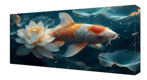 Diamond Painting Lotus Koi, Groß XXL Diamond Painting Zubehör, 5D DIY Full Drill Diamanten Kinder Set, Bastelset Erwachsene und Anfänger, Mosaikherstellung, für Wohnzimmer Wand Deko 55x110cm J-486 Diamond Painting Lotus Koi, Groß XXL Diamond Painting Zubehör, 5D DIY Full Drill Diamanten Kinder Set, Bastelset Erwachsene und Anfänger, Mosaikherstellung, für Wohnzimmer Wand Deko 55x110cm J-486 von Shejyn