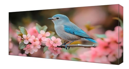 Diamond Painting Pflaumenbossom Vogel, Groß XXL Diamond Painting Zubehör, DIY Full Drill Diamanten Kinder Set, Bastelset Erwachsene und Anfänger, Mosaikherstellung, Wohnzimmer Wand Deko 70x140cm J-191 von Shejyn