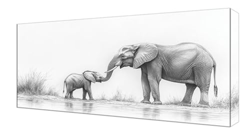 Diamond Painting Tier Elefant, Groß XXL Diamond Painting Zubehör, 5D DIY Full Drill Diamanten Kinder Set, Bastelset Erwachsene und Anfänger, Mosaikherstellung, für Wohnzimmer Wand Deko 70x140cm J-212 von Shejyn