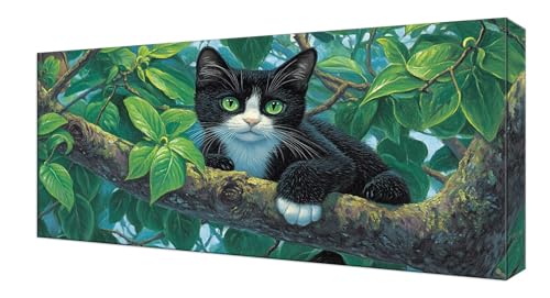 Diamond Painting Tier Katze, Groß XXL Diamond Painting Zubehör, 5D DIY Full Drill Diamanten Kinder Set, Bastelset Erwachsene und Anfänger, Mosaikherstellung, für Wohnzimmer Wand Deko 55x110cm J-499 Diamond Painting Tier Katze, Groß XXL Diamond Painting Zubehör, 5D DIY Full Drill Diamanten Kinder Set, Bastelset Erwachsene und Anfänger, Mosaikherstellung, für Wohnzimmer Wand Deko 55x110cm J-499 von Shejyn