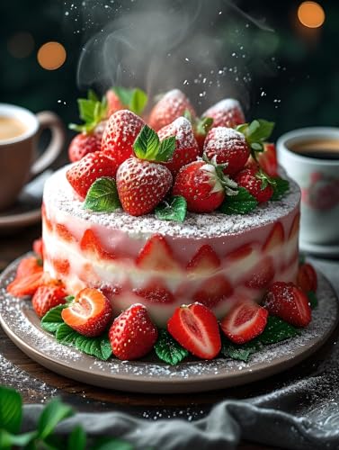 Malen Nach Zahlen Obst Kuchen Malen nach Zahlen Erwachsene, DIY kinder Öl Leinwand Gemälde Set für Anfänger, bringen Mit 3-Pinseln und Senior Acrylfarben Malen, (Ohne Rahmen) Home Deko 20x30cm q-902 von Shejyn