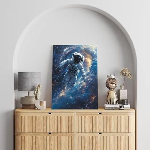Shejyn Universum Malen Nach Zahlen, Malen Nach Zahlen Erwachsene Astronaut, DIY Handgemalt Ölgemälde Kit für Anfänger und Kinder, Mit Pinsels und Acrylfarbe Als Geschenke, Ohne Rahmen 40x50 cm L-672 von Shejyn