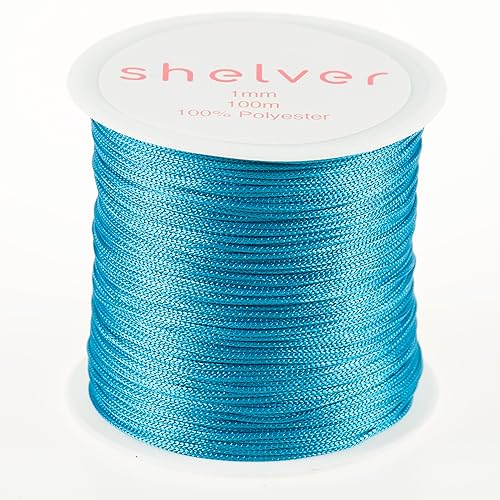 1 mm Schnur x 100 m, Nylonschnur, erhältlich in 26 Farben, zur Herstellung von Armbändern, anderen Handarbeiten (TURQUOISE) von Shelver