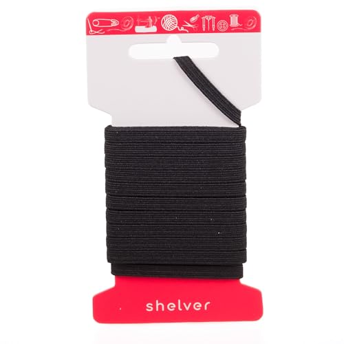 Flaches Gummiband (Schwarz, 4 mm) von Shelver