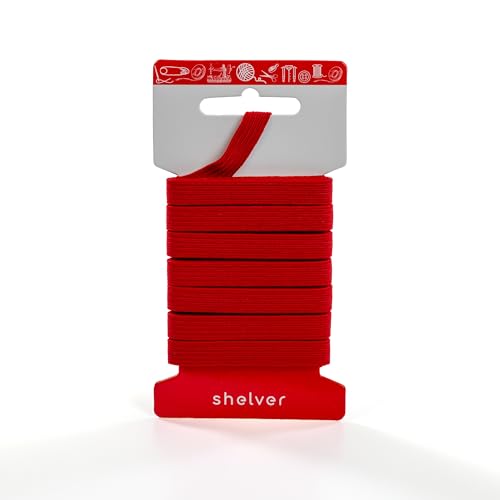 Flaches Gummiband (rot, 10 mm) von Shelver