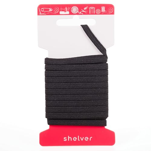 Flaches Gummiband (schwarz, 6 mm) von Shelver