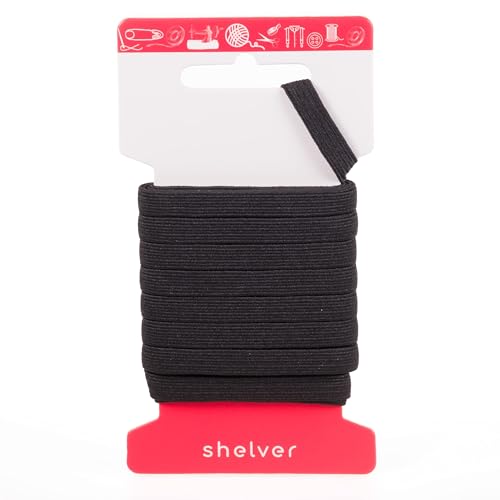 Flaches Gummiband (schwarz, 8 mm) von Shelver