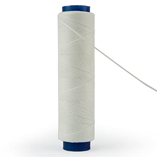 Shelver 0,5 mm gewachste Schnur für Schmuckherstellung, gewachstes Faden, Armbandschnur, Perlenschnur, 100 m (weiß) von Shelver