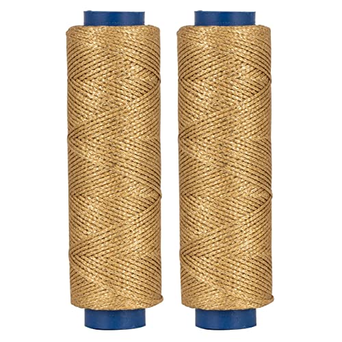 Shelver Gewachster Goldfaden zum Basteln, 1 mm gewachste Schnur für Schmuckherstellung, Goldschnur für Kugeln, Ornamente, Geschenkanhänger, 200 Meter von Shelver